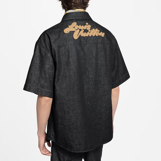 샴브레이 반팔셔츠 (Chambray short sleeve shirt)