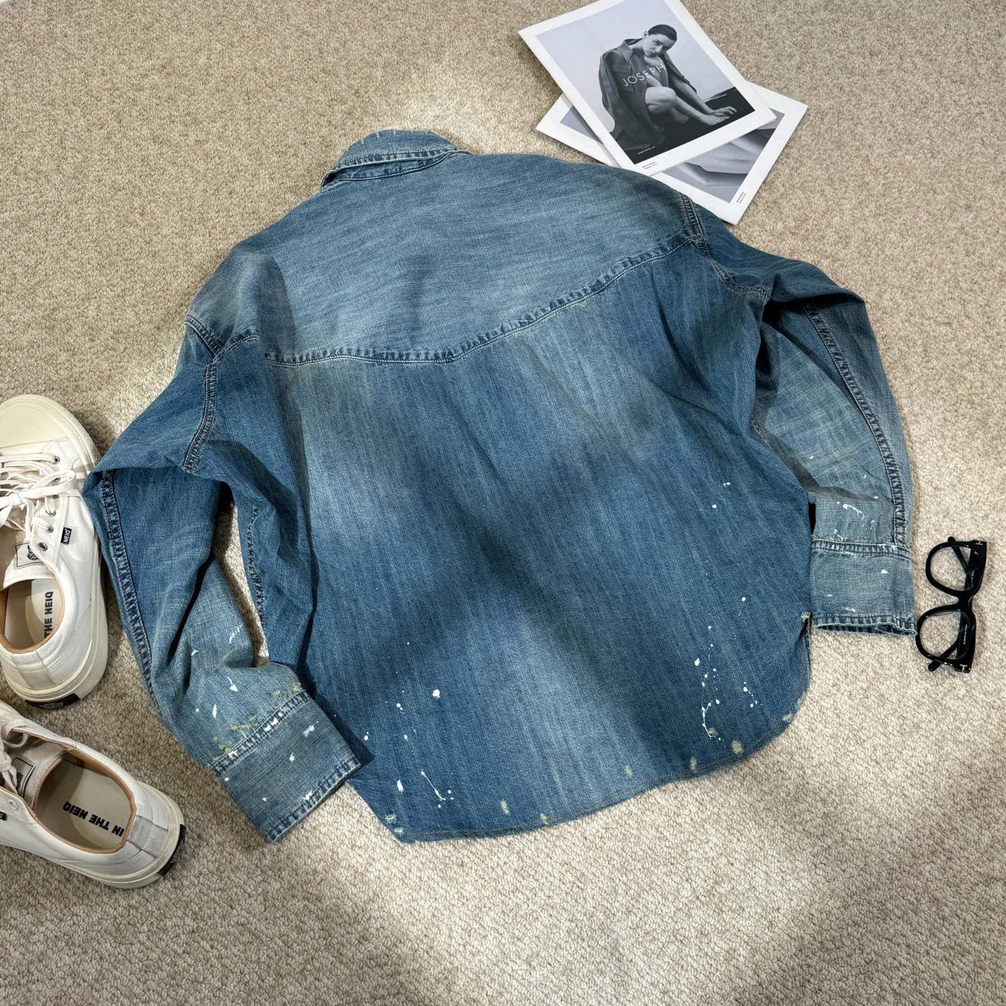 패치워크 데님 셔츠 (patchwork denim shirt)