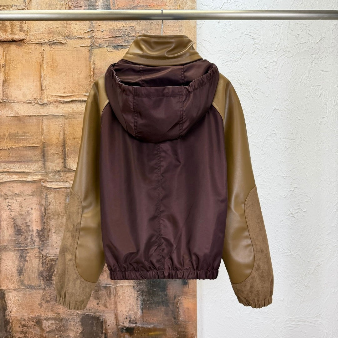 가죽 자수 재킷 (leather embroidered jacket)