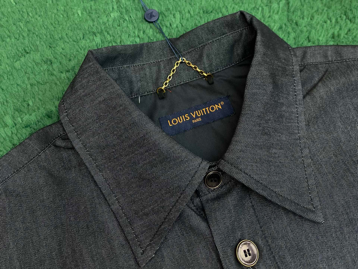 샴브레이 반팔셔츠 (Chambray short sleeve shirt)