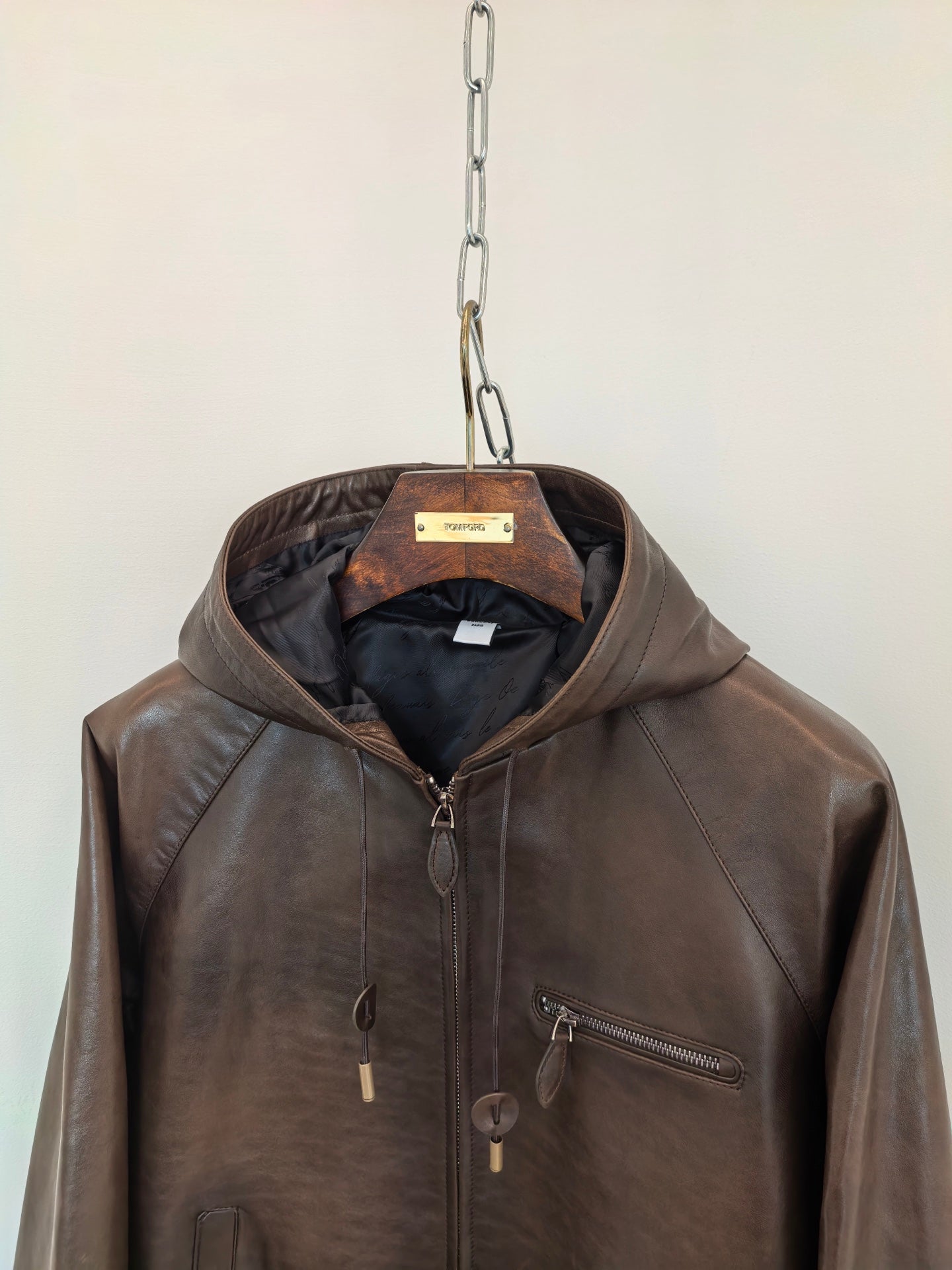 오일링 후드가죽점퍼 (Oiling hooded leather jumper)