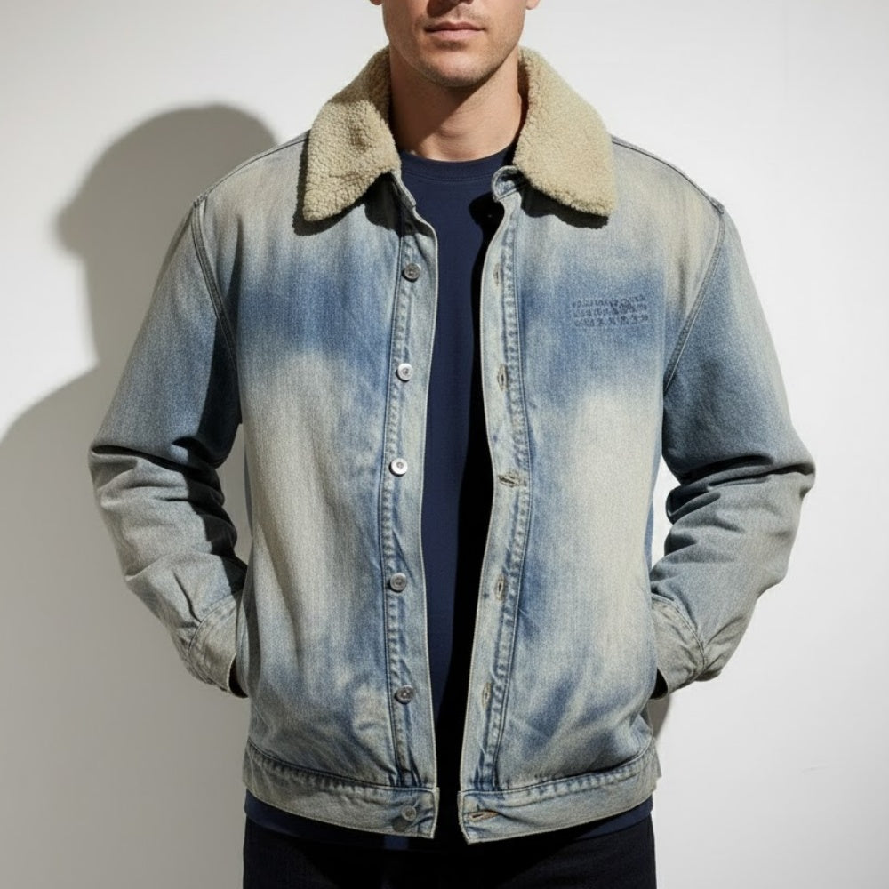 데님 패딩 재킷 (denim padded jacket)