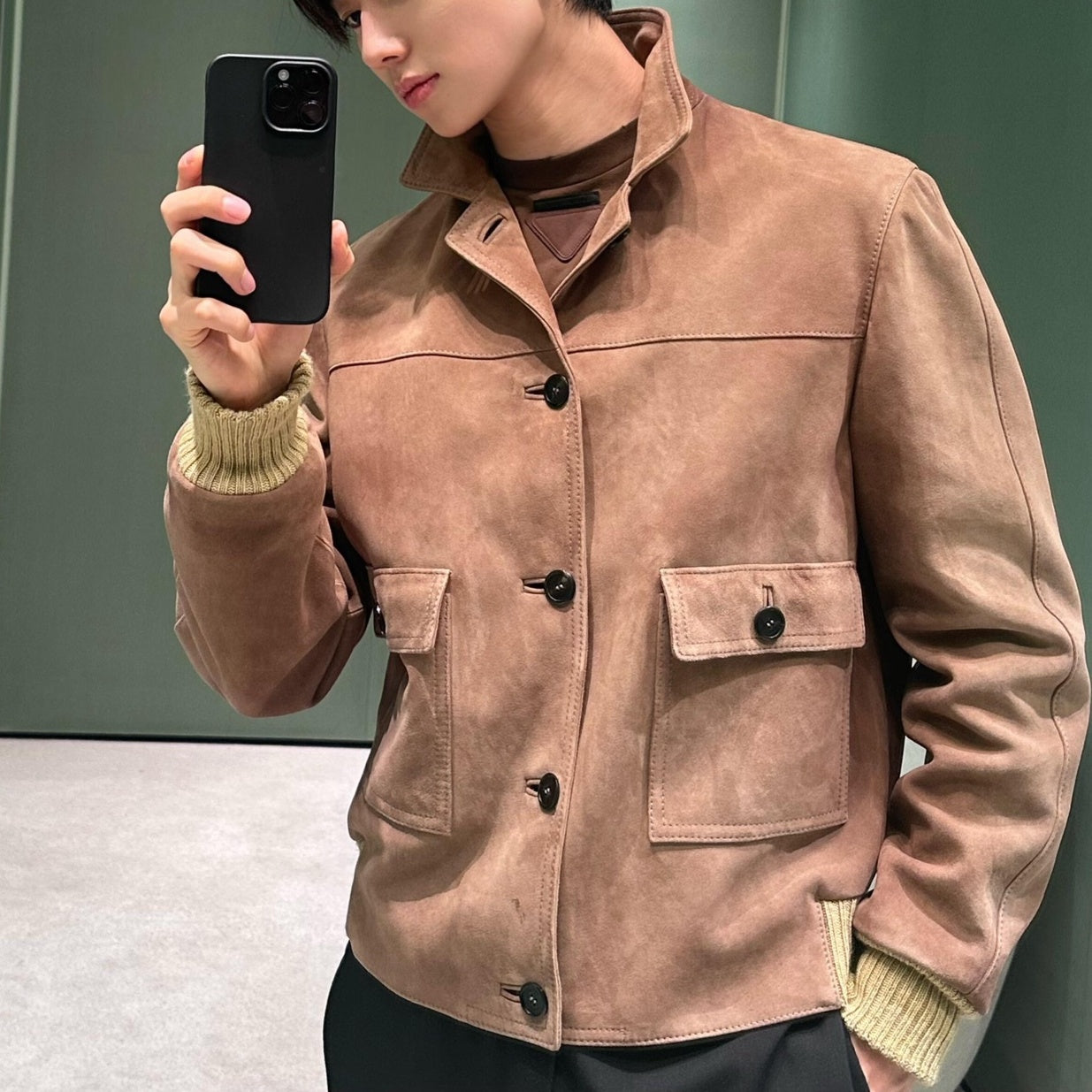 봄버 양가죽 자켓 (Bomber sheepskin jacket)