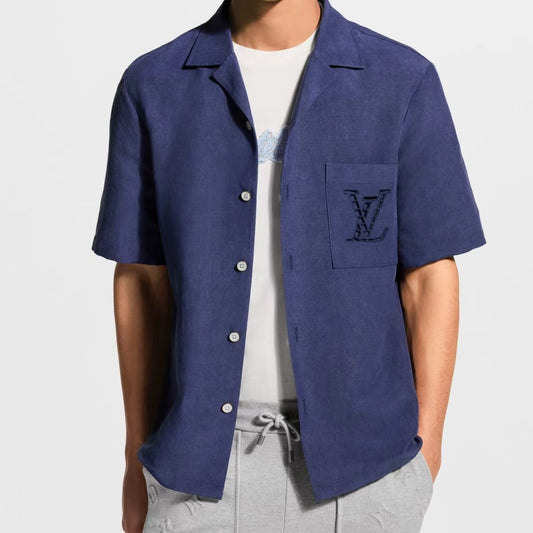 오픈카라 반팔셔츠 (Open-collar short-sleeve shirt)