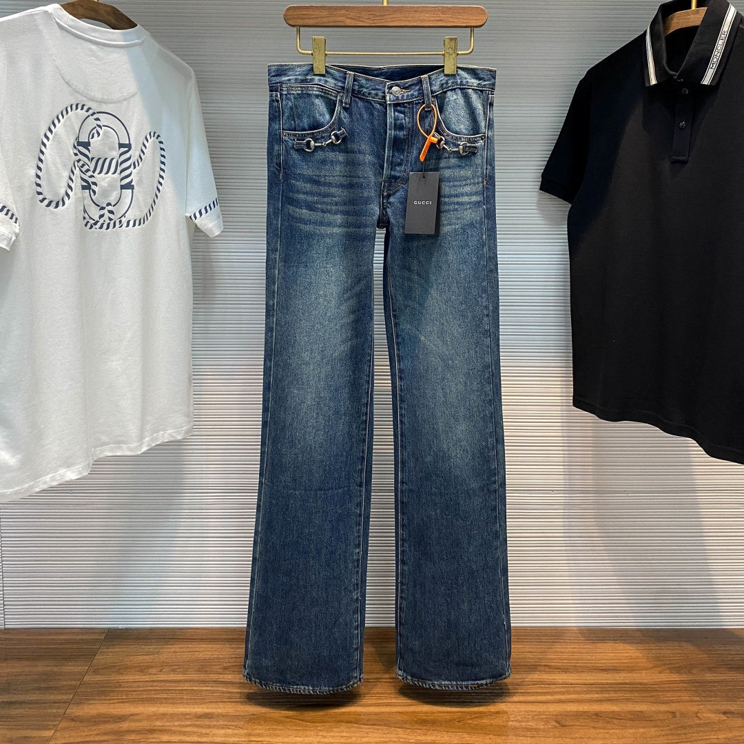 메탈 호스빗 청바지 (metal horsebit jeans)