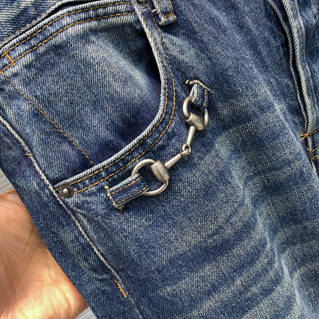 메탈 호스빗 청바지 (metal horsebit jeans)
