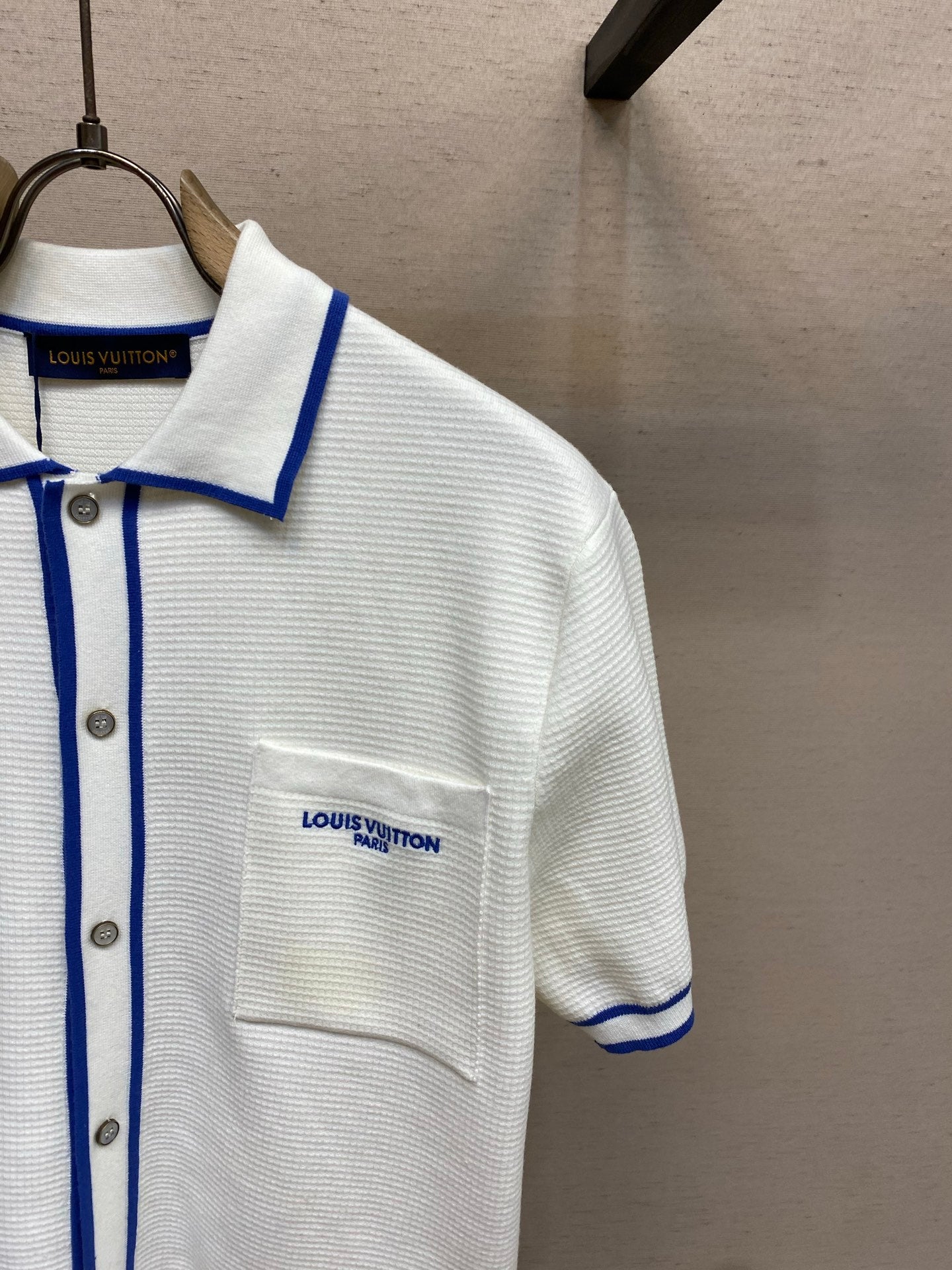와플 컬러블록 반팔셔츠 (Waffle color-block short-sleeve shirt)