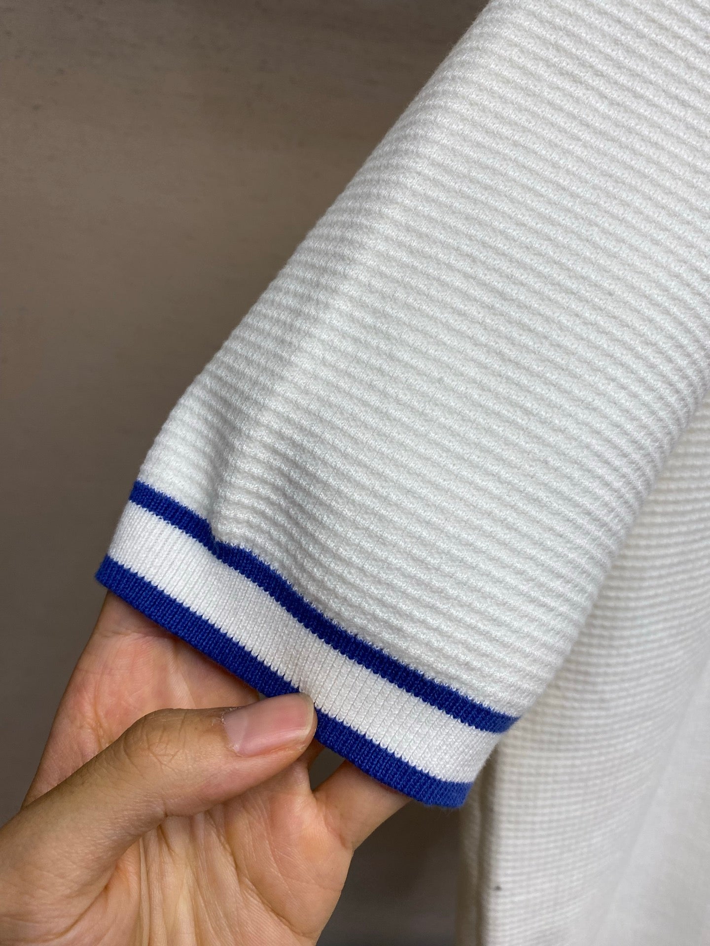 와플 컬러블록 반팔셔츠 (Waffle color-block short-sleeve shirt)