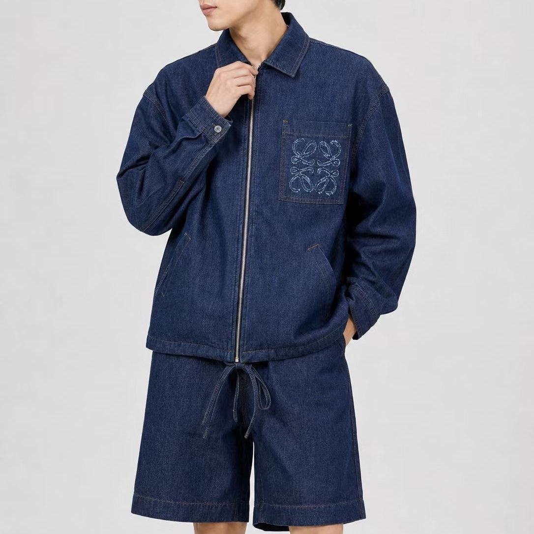 자수 패치 집업 (Embroidered patch zip-up)