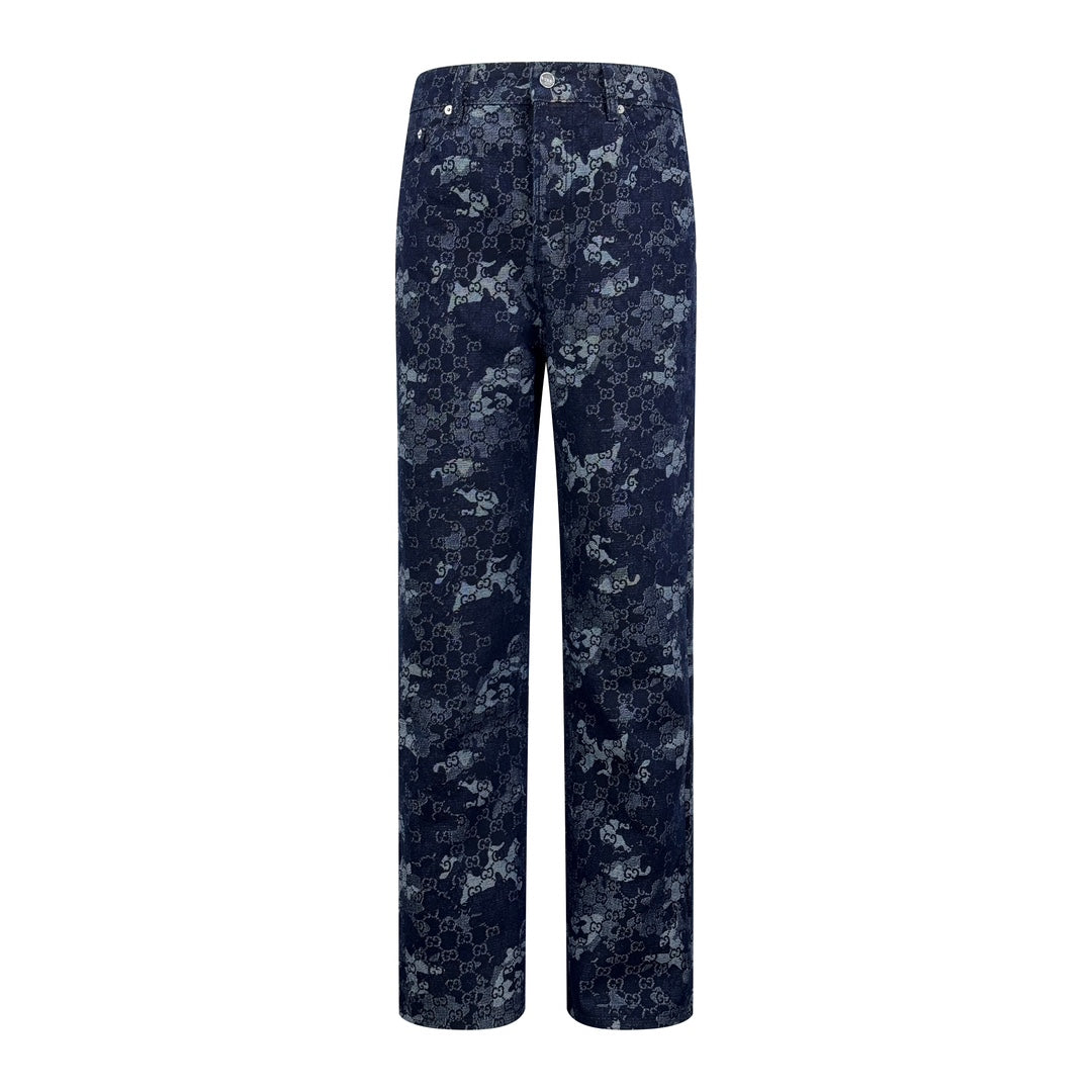 울오버 자카드 데님셋업 (Wool over jacquard denim set)