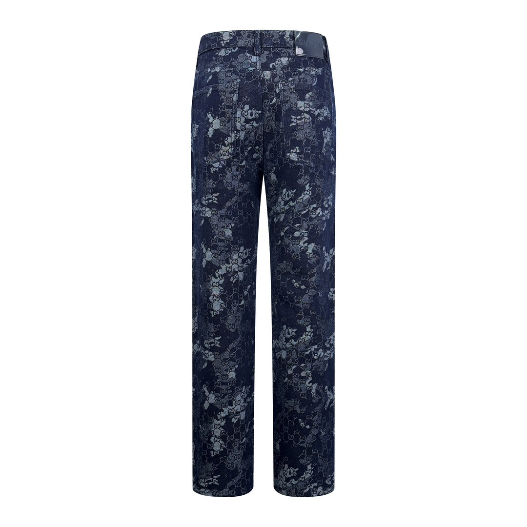 울오버 자카드 데님셋업 (Wool over jacquard denim set)