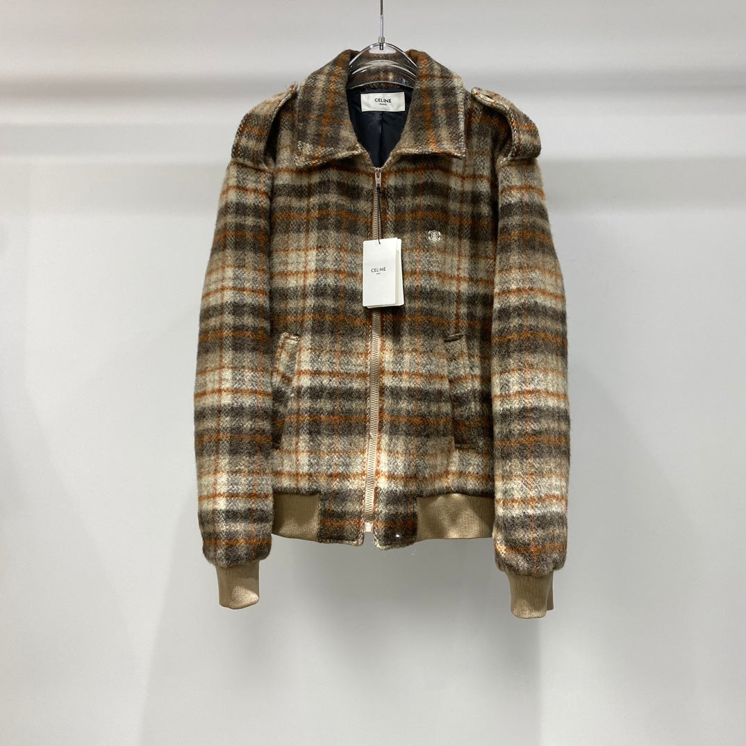 K424036 울 체크자켓