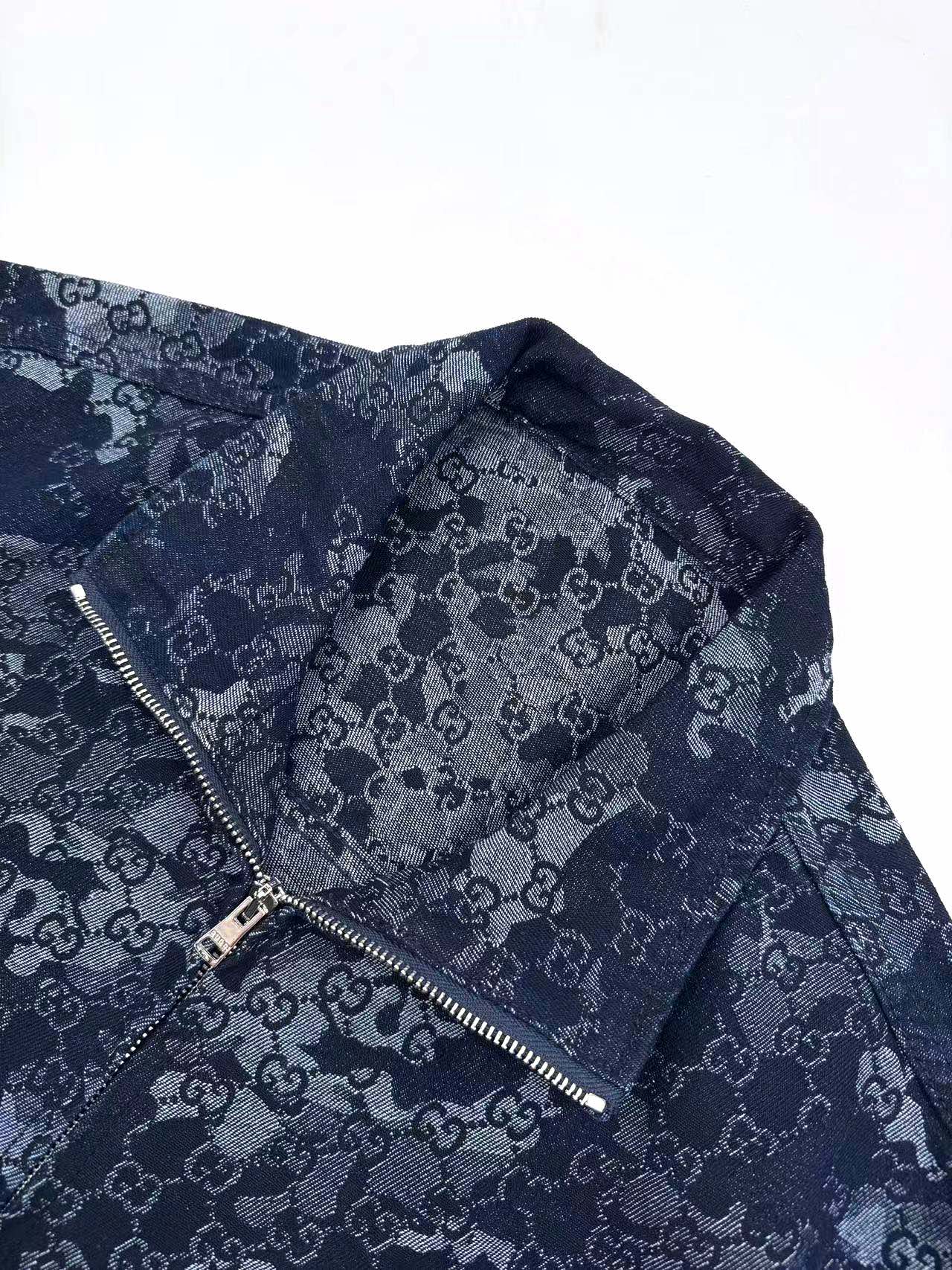 울오버 자카드 데님셋업 (Wool over jacquard denim set)