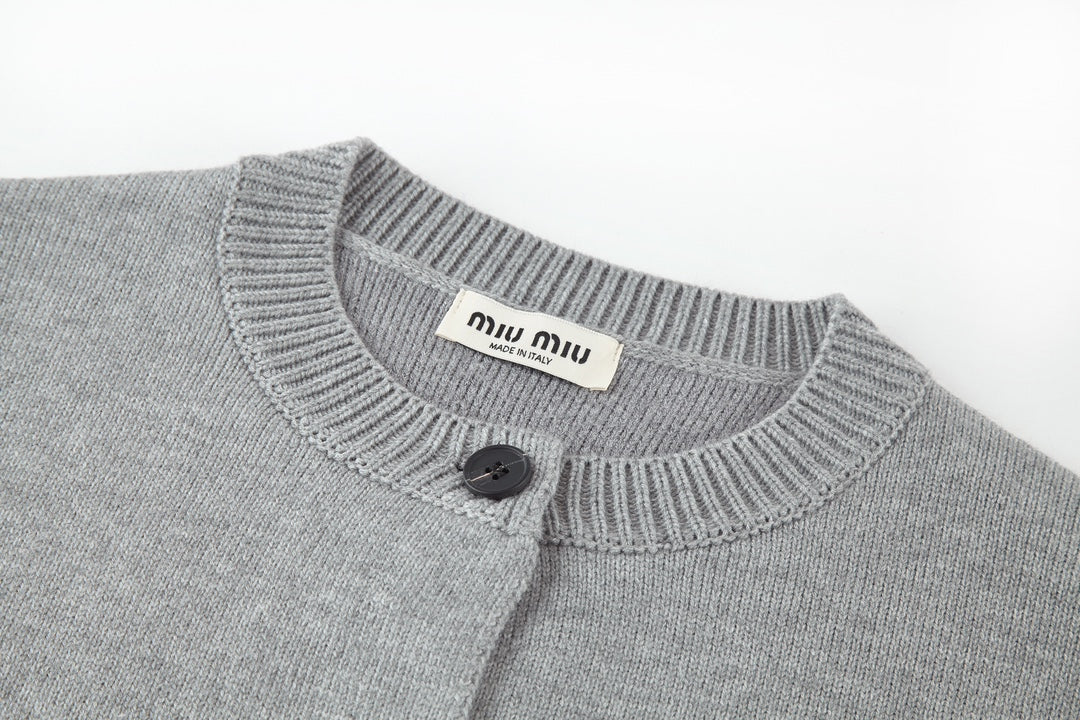 울 혼방 패치가디건 (Wool Blend Patch Cardigan)