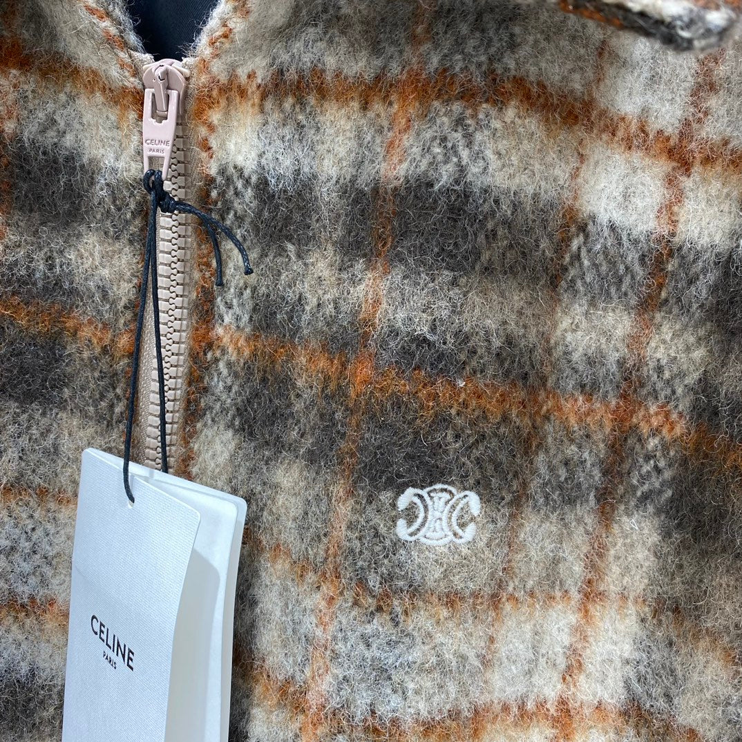 K424036 울 체크자켓