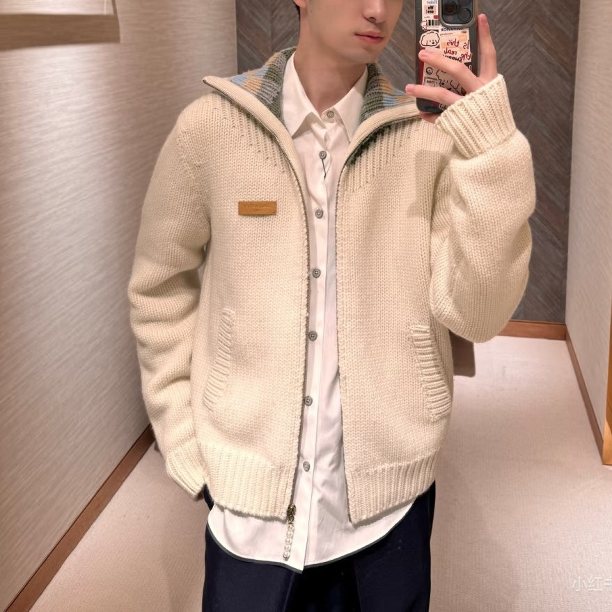 블록 칼라 가디건 (block collar cardigan)