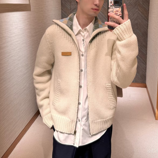 블록 칼라 가디건 (block collar cardigan)