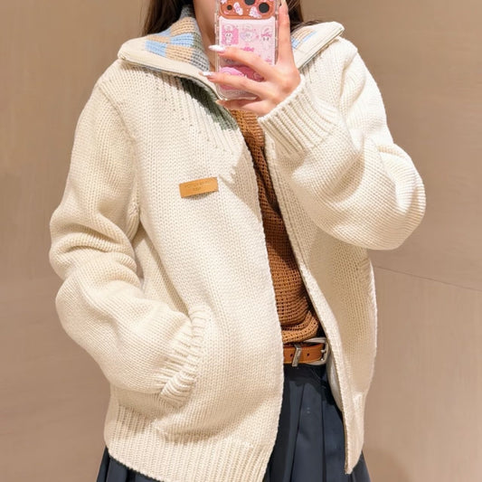블록 칼라 가디건 (block collar cardigan)