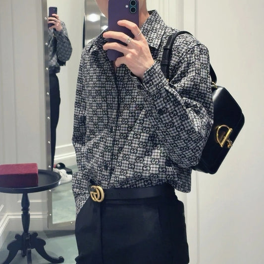 자카드 로고 셔츠 (jacquard logo shirt)