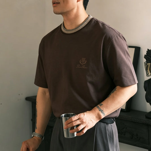 골지 칼라 반팔티셔츠 (ribbed collar short-sleeve t-shirt)