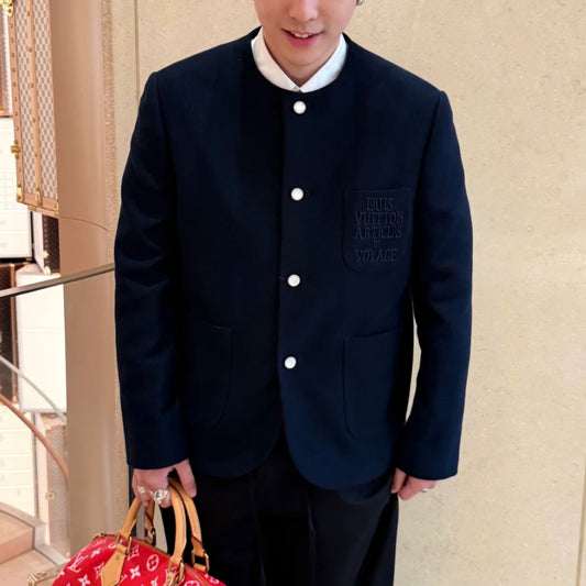 라운드넥 자켓 (round neck jacket)