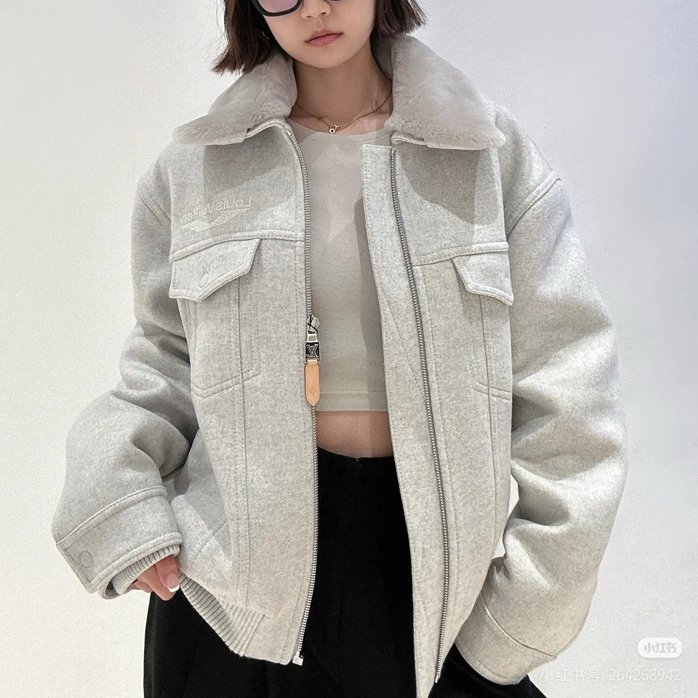 울 퍼칼라 자켓 (Wool fur collar jacket)