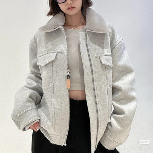 울 퍼칼라 자켓 (Wool fur collar jacket)