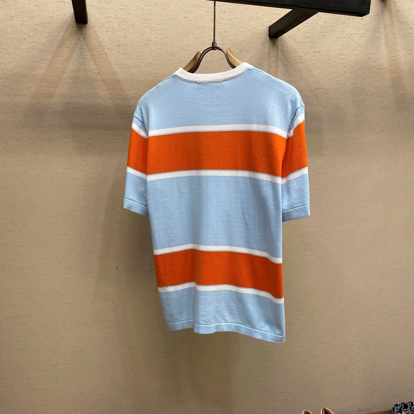 컬러 블록 스트라이프 반팔티셔츠 (Color block striped short-sleeve t-shirt)