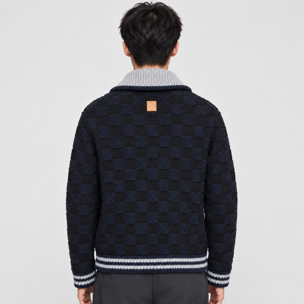 다미에 니트가디건 (Damier knit cardigan)