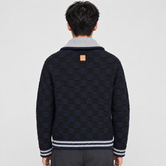 다미에 니트가디건 (Damier knit cardigan)