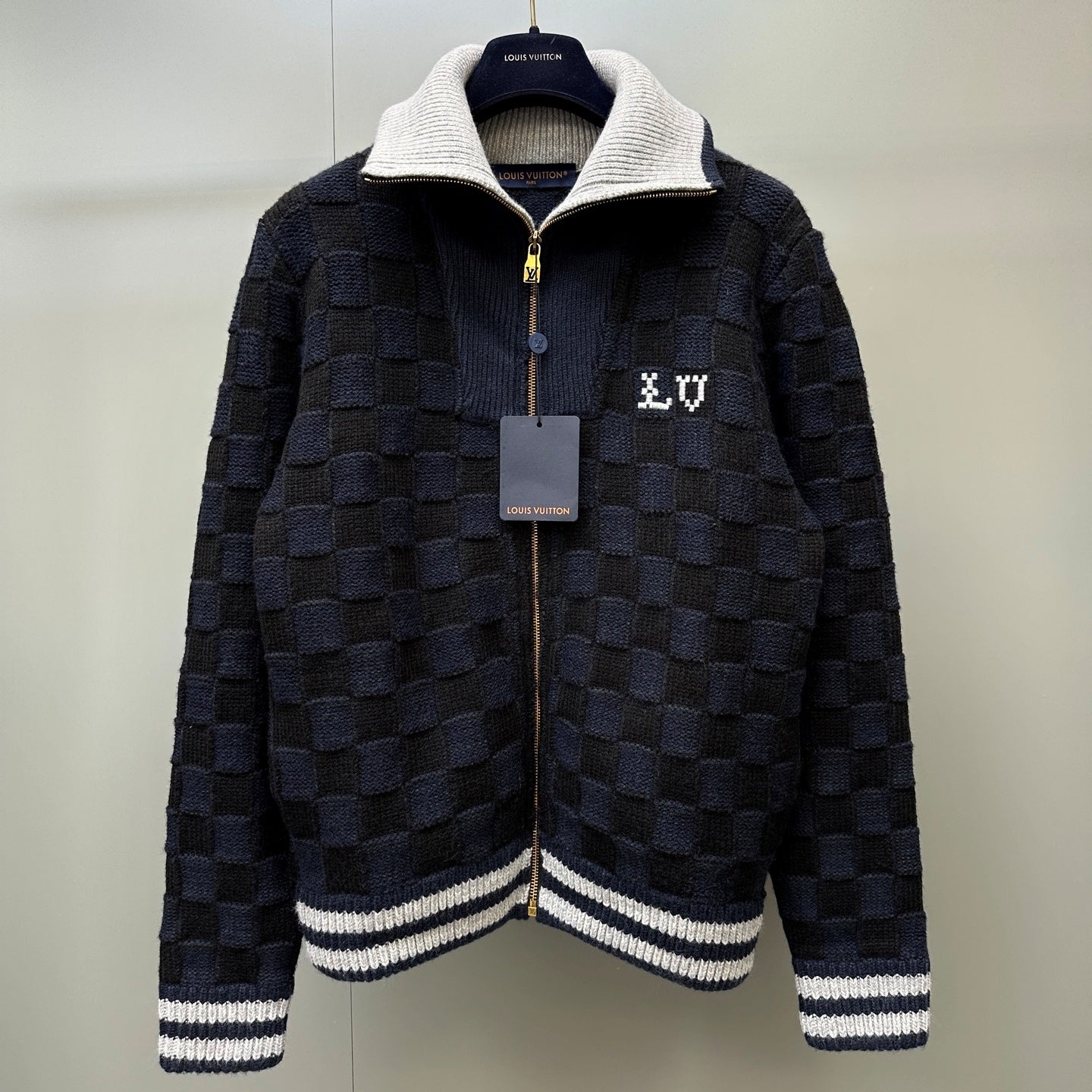 다미에 니트가디건 (Damier knit cardigan)