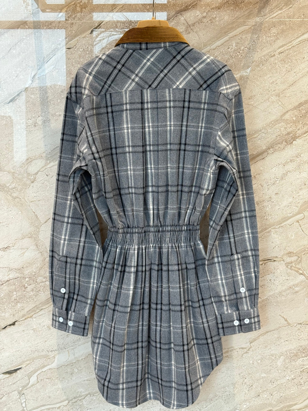 플란넬 체크 셔츠 드레스 (Flannel check shirt dress)