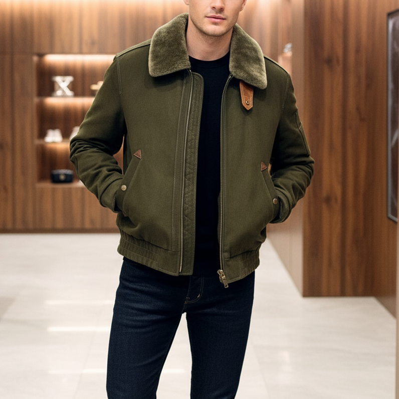 시어링 사슴가죽 다운자켓 (Shearling deerskin down jacket)