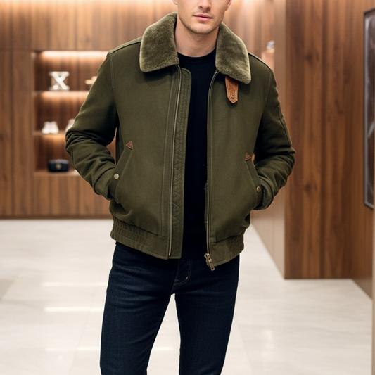 시어링 사슴가죽 다운자켓 (Shearling deerskin down jacket)