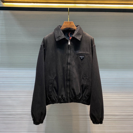 블랙워시드 데님재킷 (Black washed denim jacket)