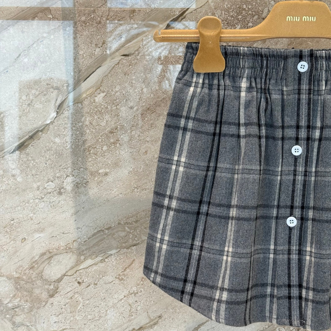 플란넬 체크 셔츠 투피스 (Flannel check shirt two-piece)