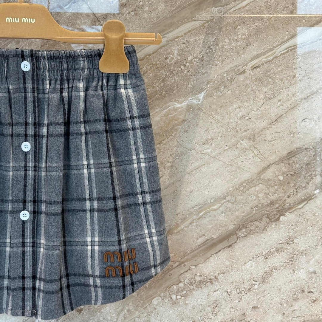 플란넬 체크 셔츠 투피스 (Flannel check shirt two-piece)
