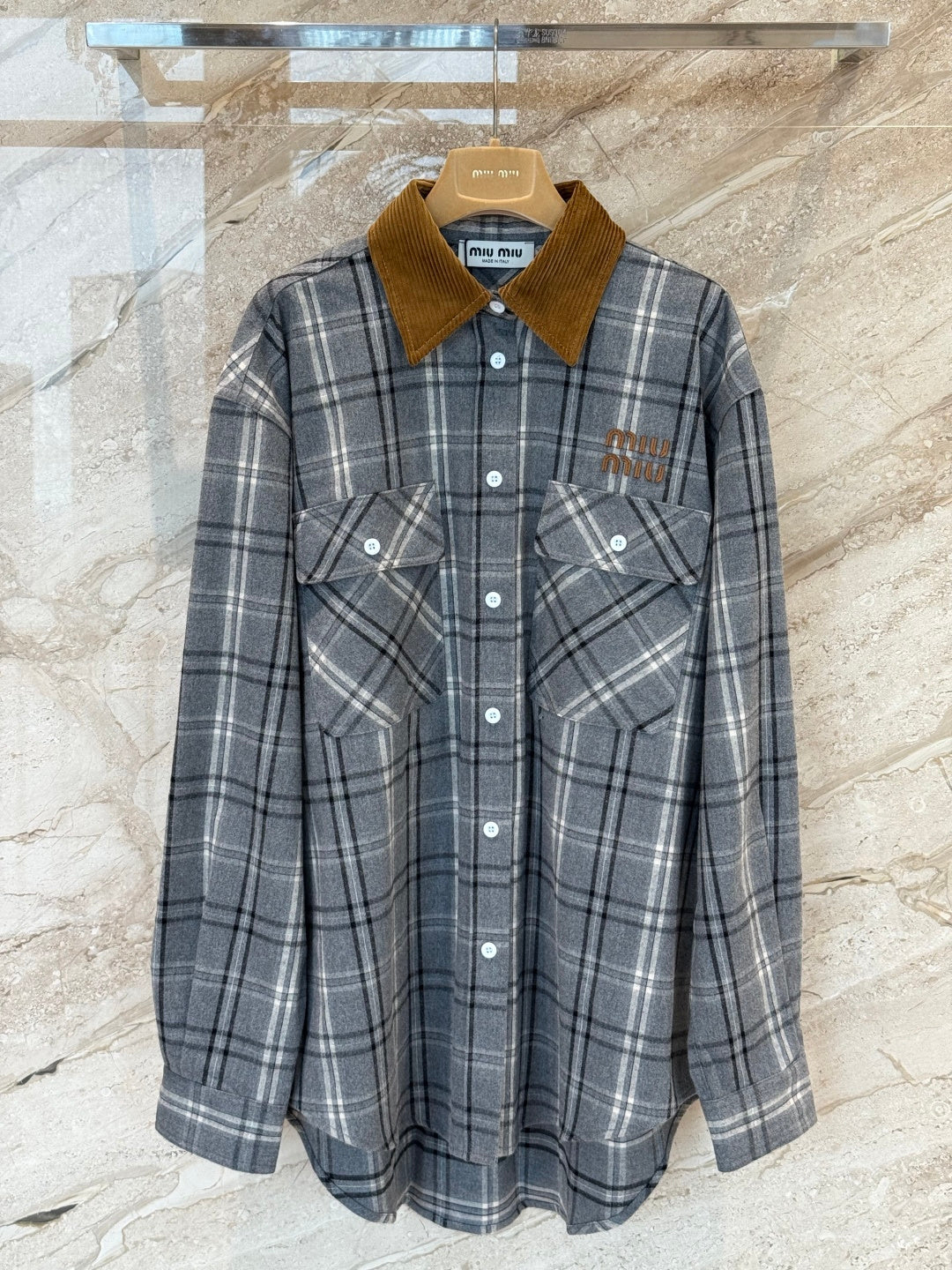 플란넬 체크 셔츠 투피스 (Flannel check shirt two-piece)