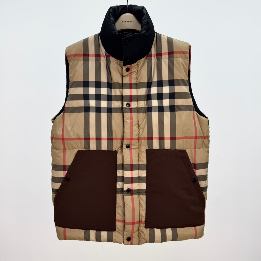 플레이드 다운베스트 (Plaid down vest)