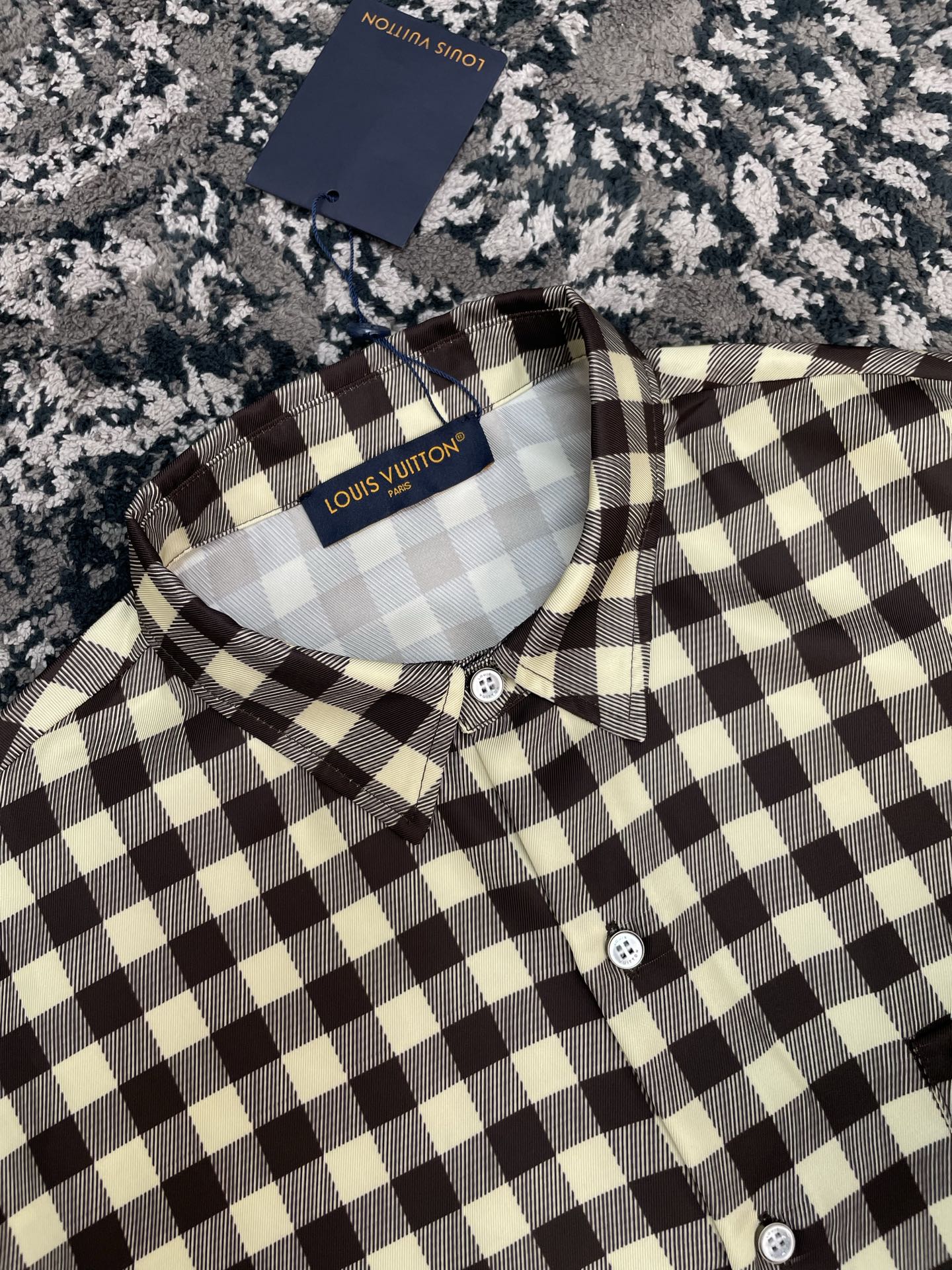 레더패치 체크 반팔셔츠 (Leather Patch Check Short Sleeve Shirt)