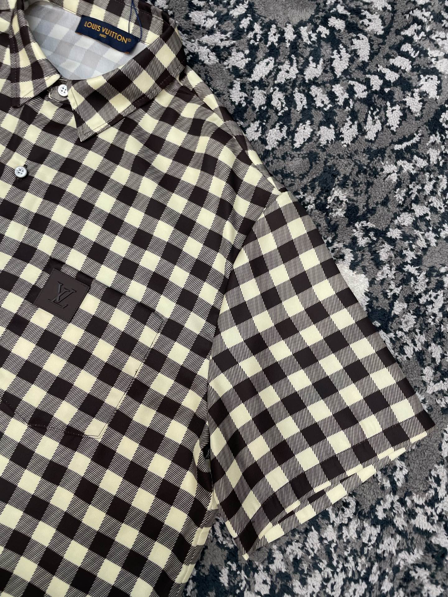 레더패치 체크 반팔셔츠 (Leather Patch Check Short Sleeve Shirt)