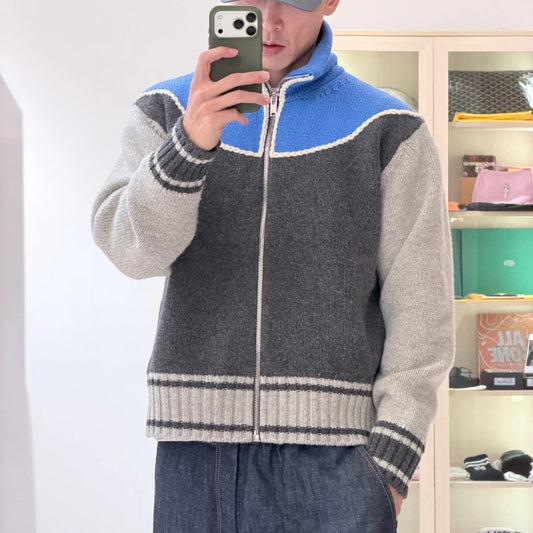 스탠드넥 니트가디건 (Stand-neck knit cardigan)