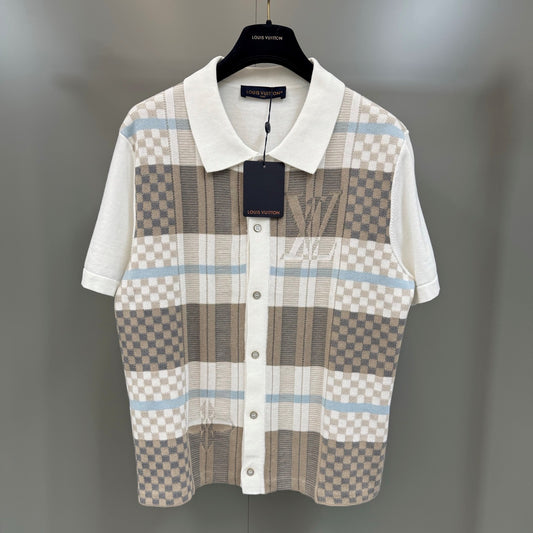 자카드 반팔 셔츠 (Jacquard short-sleeve shirt)