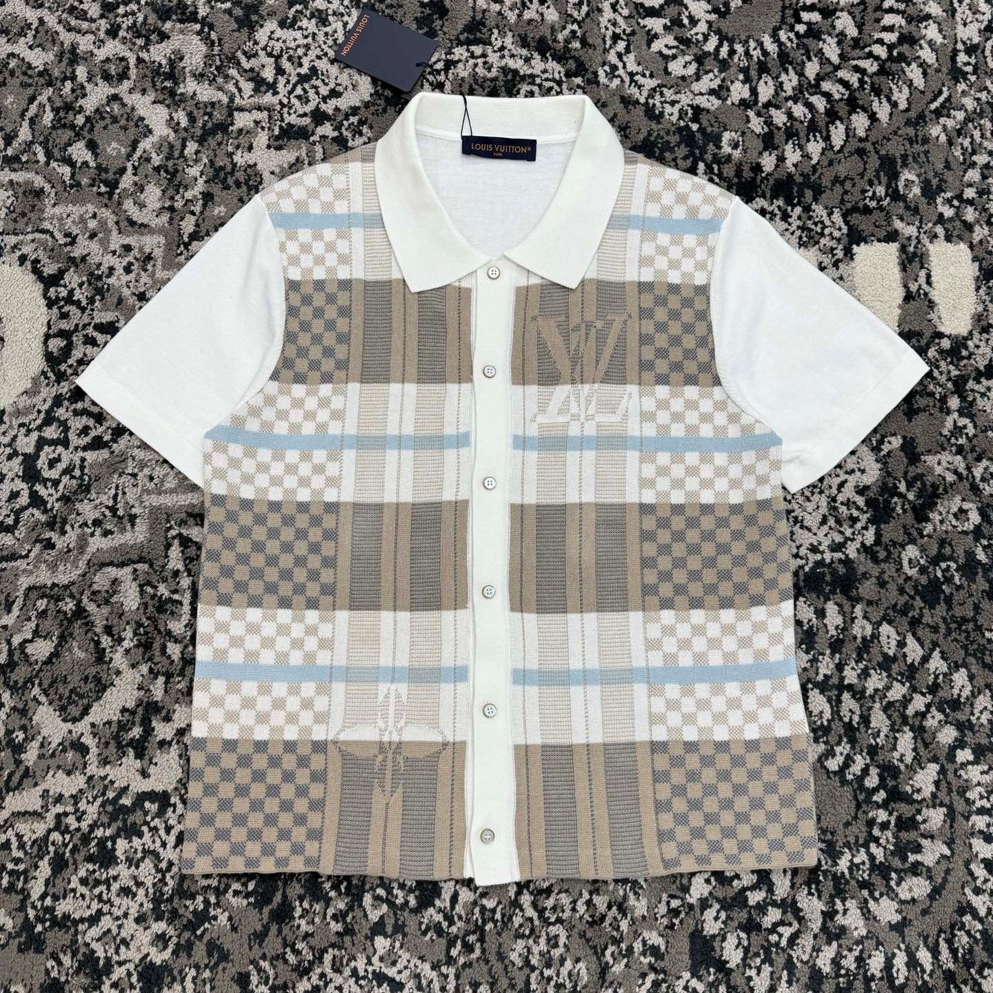 자카드 반팔 셔츠 (Jacquard short-sleeve shirt)