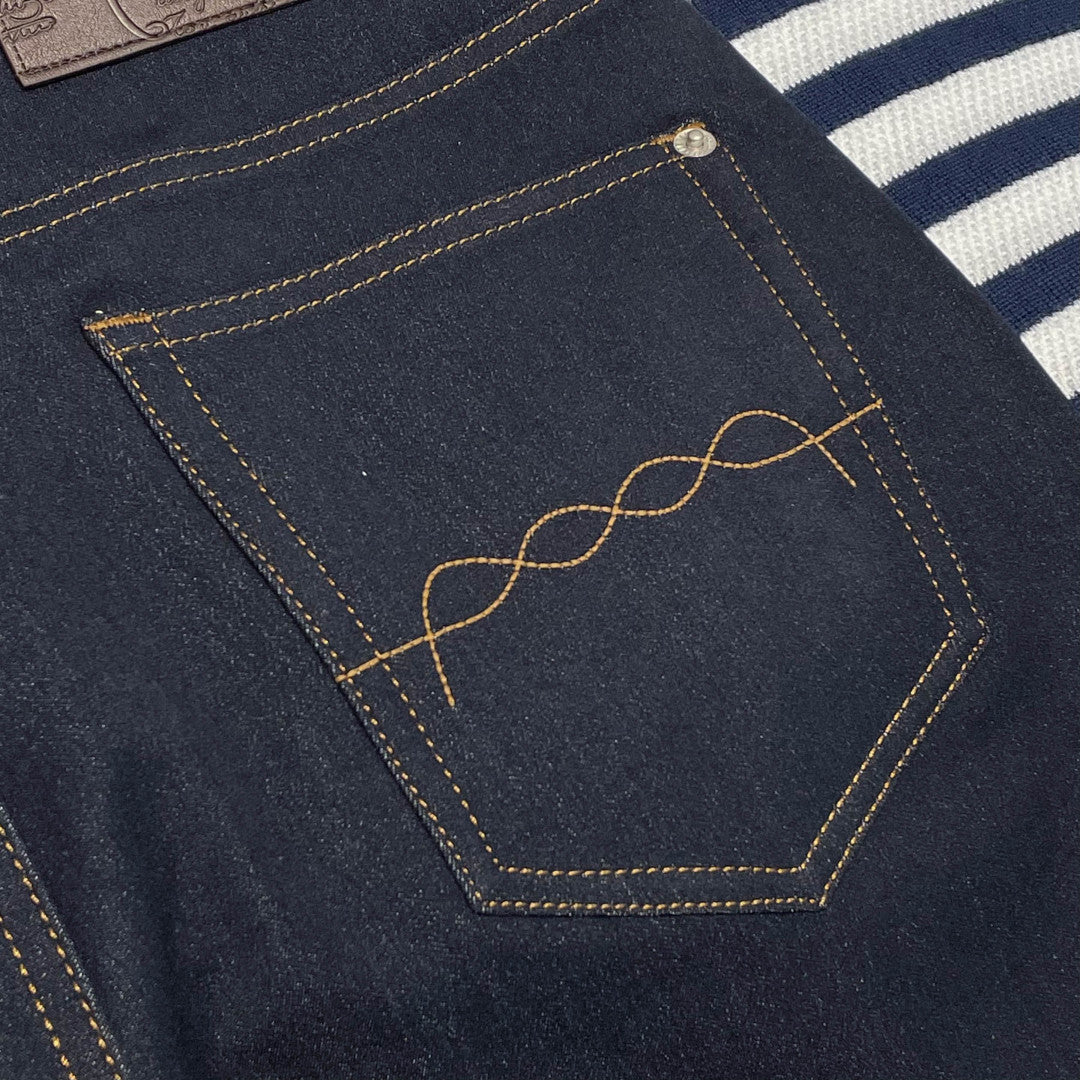 배색 스티치 청바지 (Contrast stitching jeans)