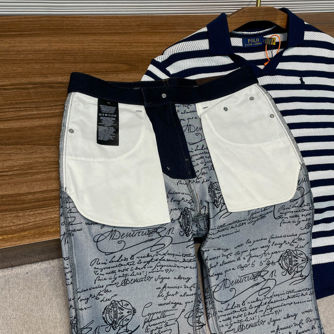 배색 스티치 청바지 (Contrast stitching jeans)