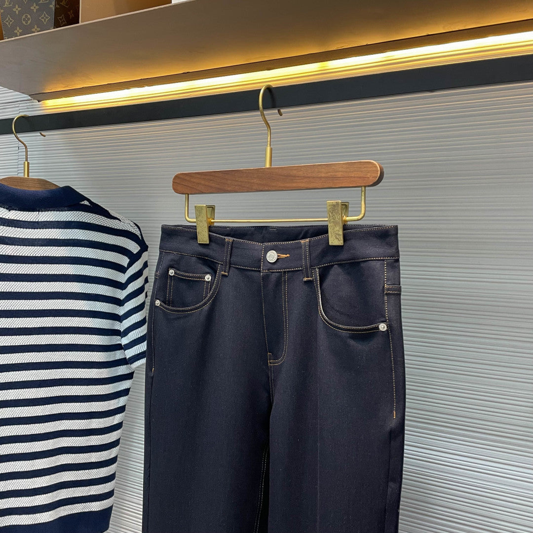 배색 스티치 청바지 (Contrast stitching jeans)