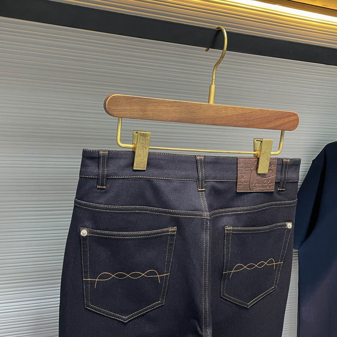 배색 스티치 청바지 (Contrast stitching jeans)