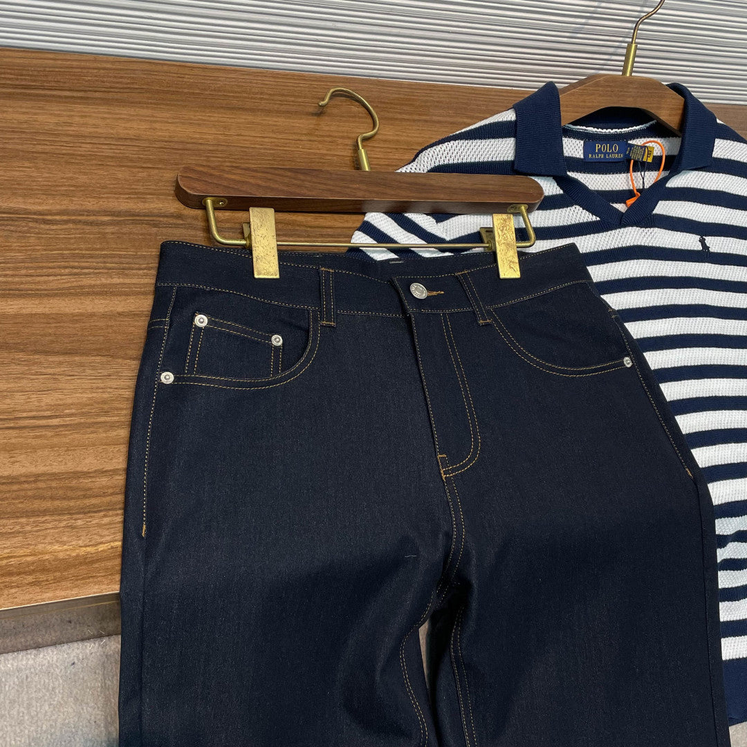 배색 스티치 청바지 (Contrast stitching jeans)