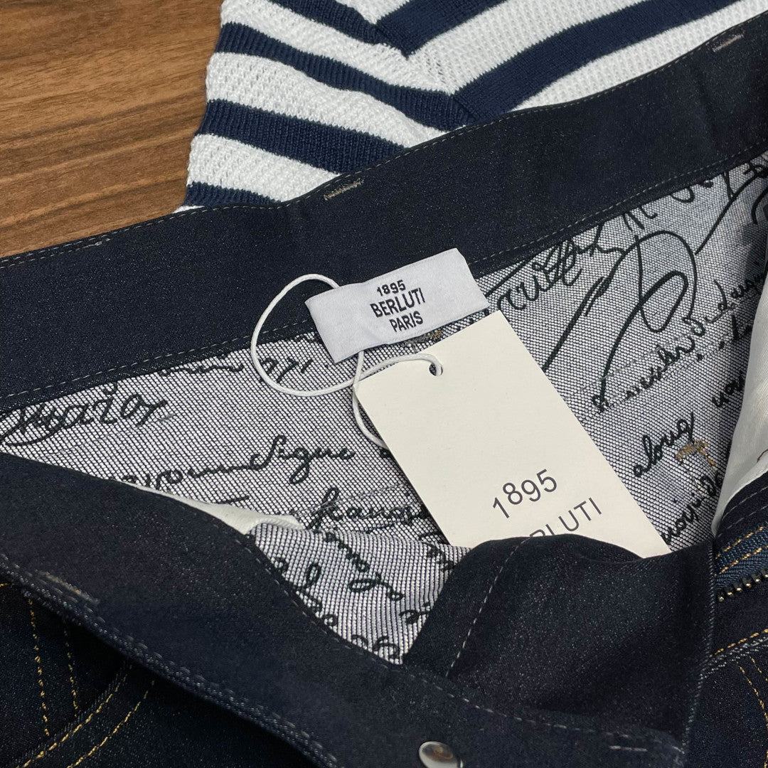 배색 스티치 청바지 (Contrast stitching jeans)